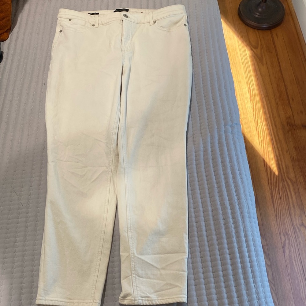 Talbots cream jeans with slim ankle